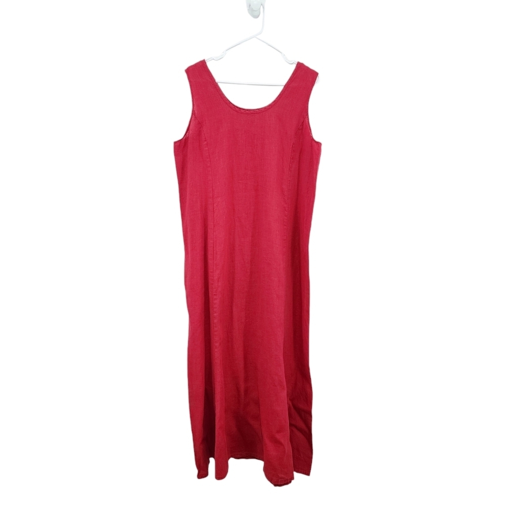 Flax Sleeveless Midi Dress in Raspberry